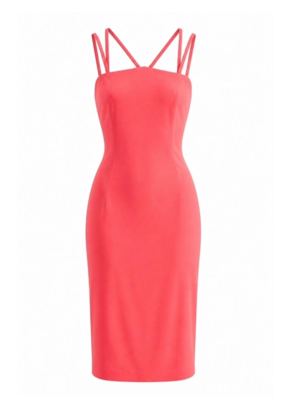 M102 - Joseph Ribkoff Coral Cocktail Sheath Dress, size 6